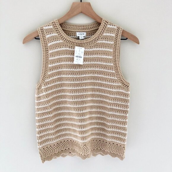 J. Crew Factory Tops - NWT J.Crew Factory Striped Crochet Sweater-tank